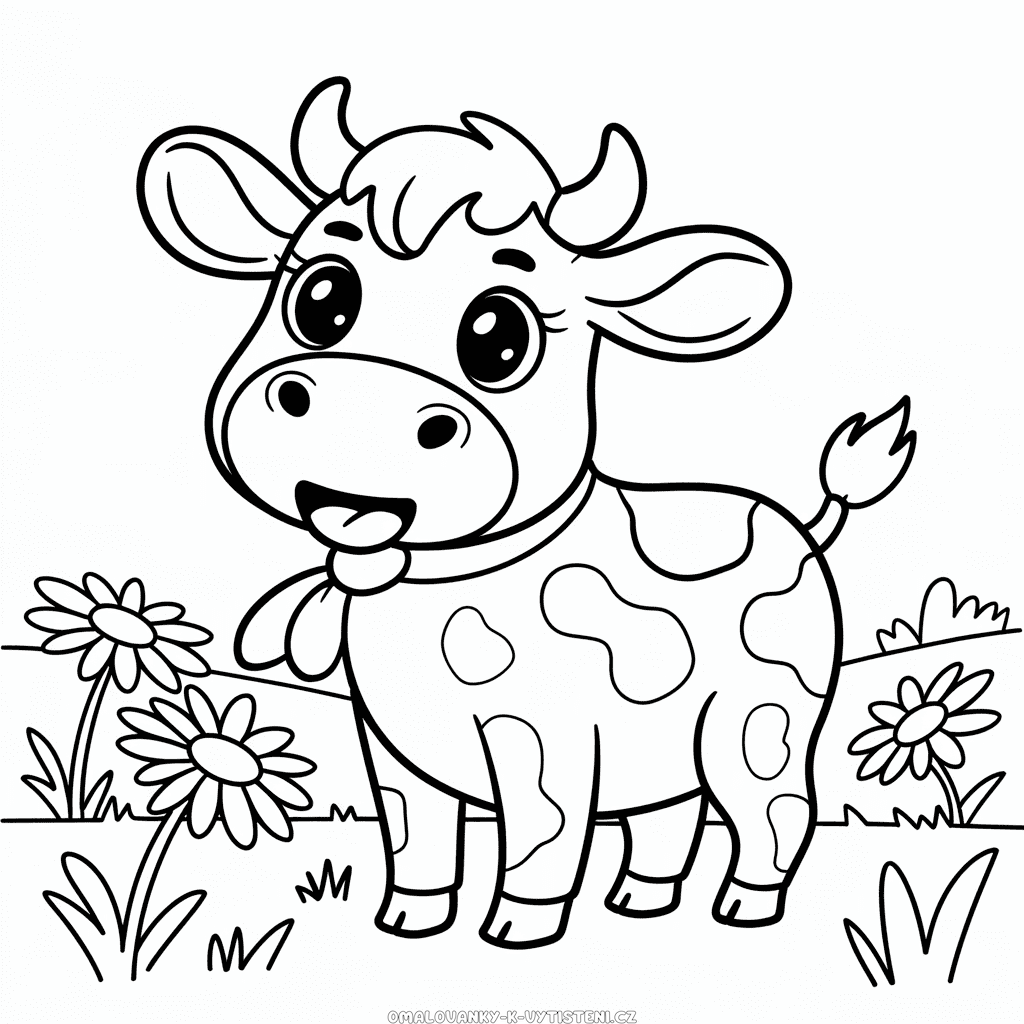 Chibi Kráva Omalovánka