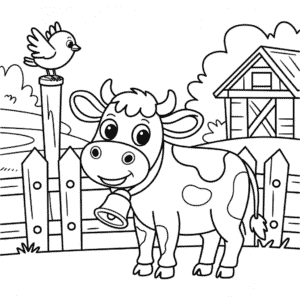 Kráva na farmě Omalovánka