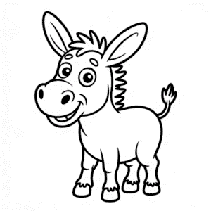 Kreslený Osel Omalovánka