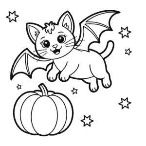 Netopýrí kočka Omalovánka