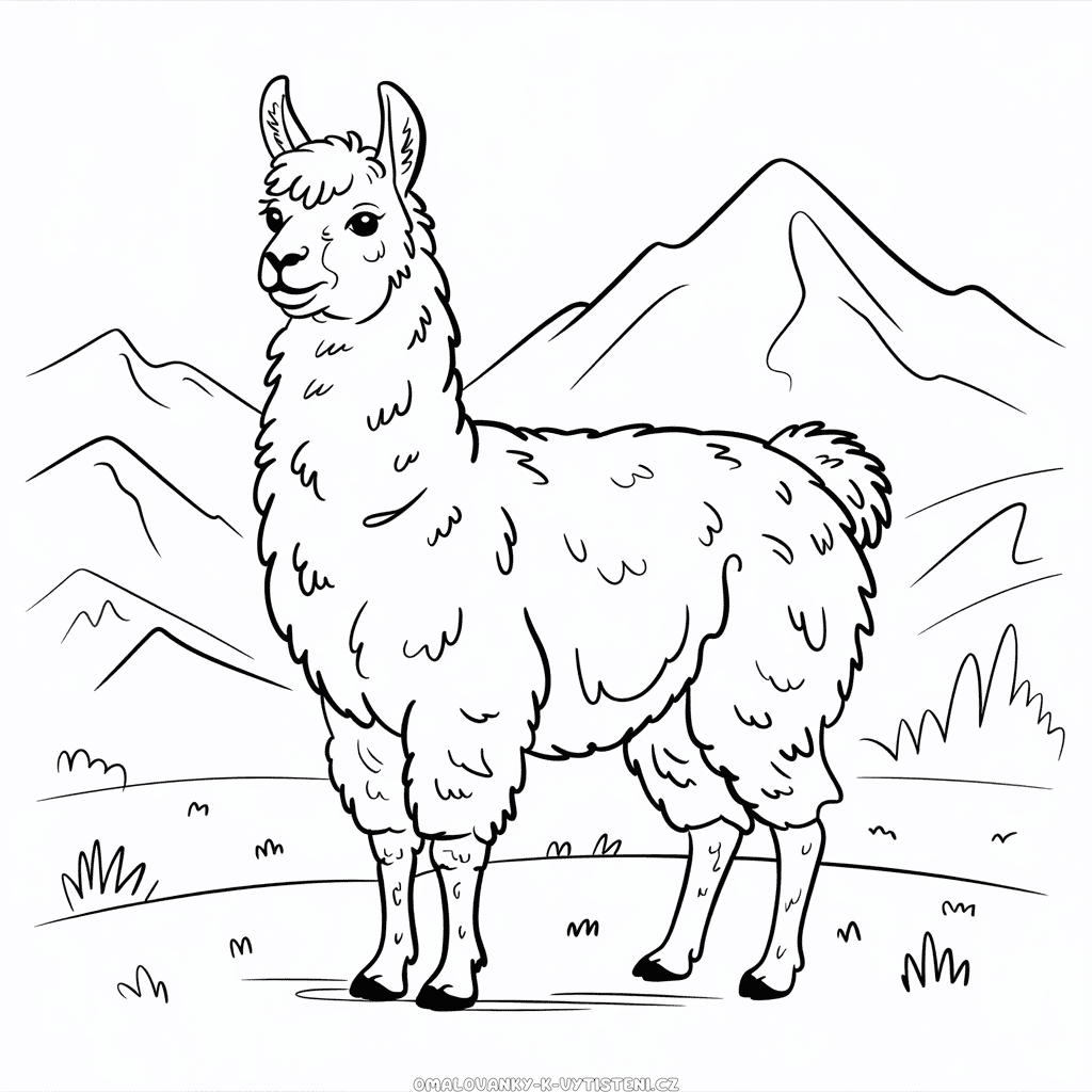 Realistická Lama Omalovánka