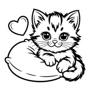Roztomilá kočka Omalovánka