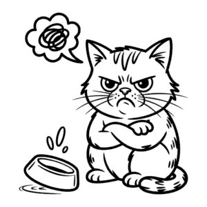 Rozzlobená kočka Omalovánka