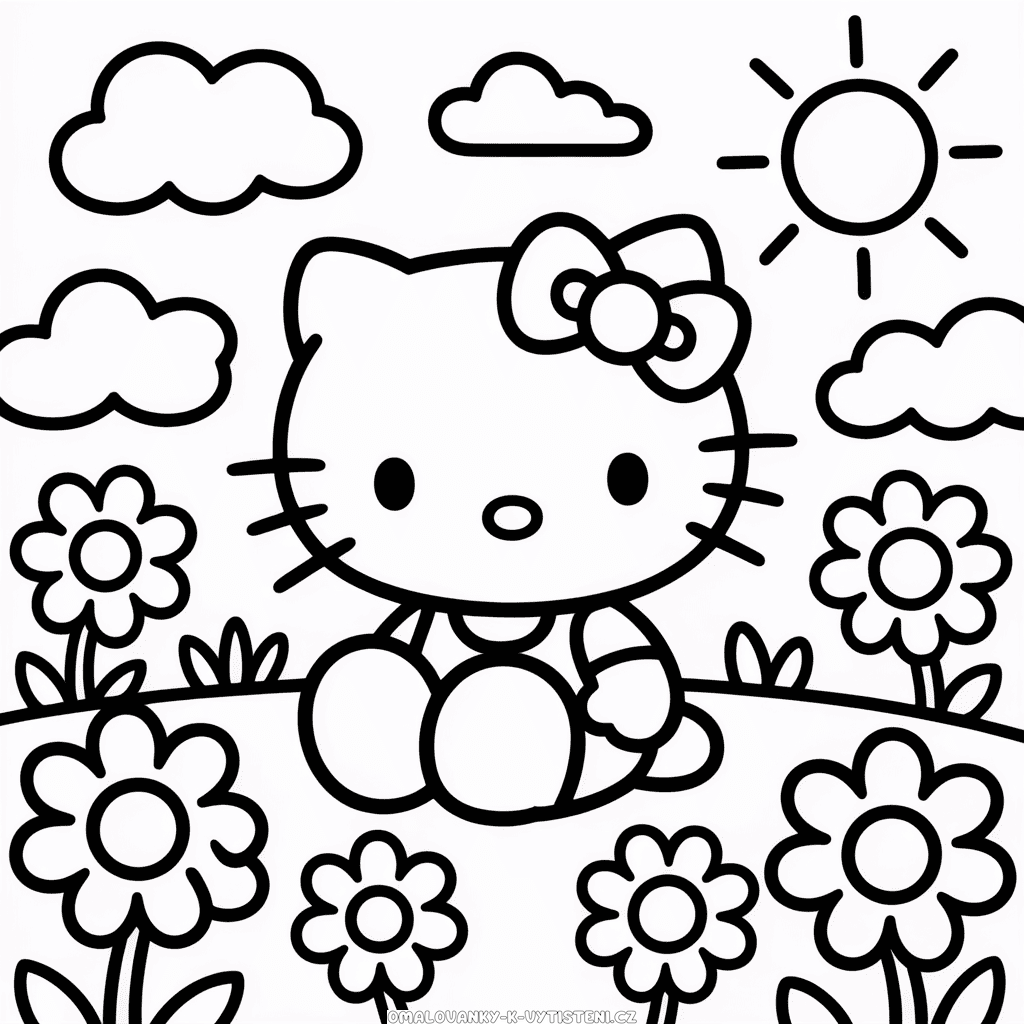 Tisknutelná Hello Kitty Omalovánka
