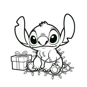 Vánoční Stitch Omalovánka