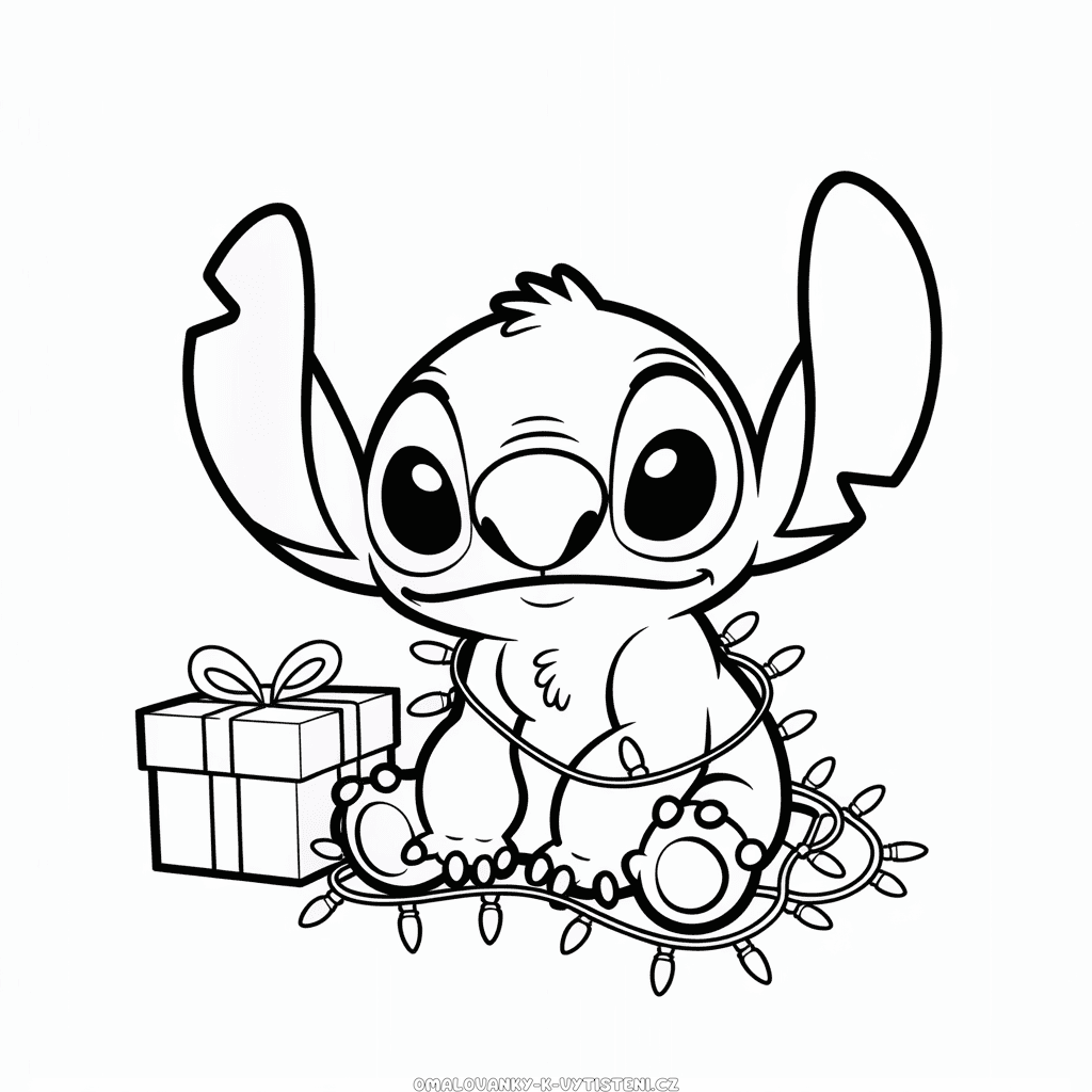 Vánoční Stitch Omalovánka