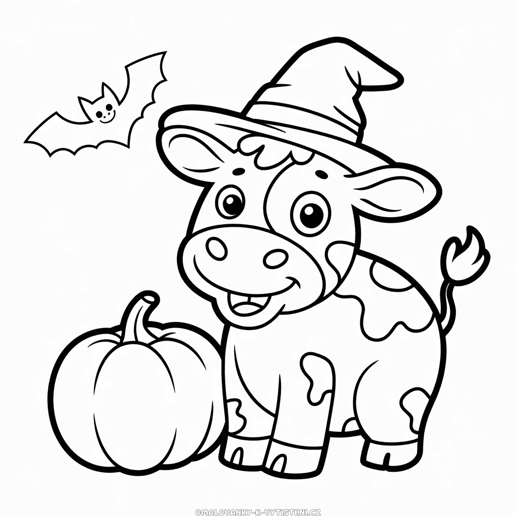 Veselý Halloween, krávo Omalovánka