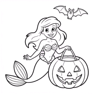 Ariel Halloween Omalovánka