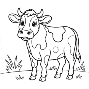 Černobílá kráva Omalovánka