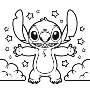 Černobílý Stitch Omalovánka