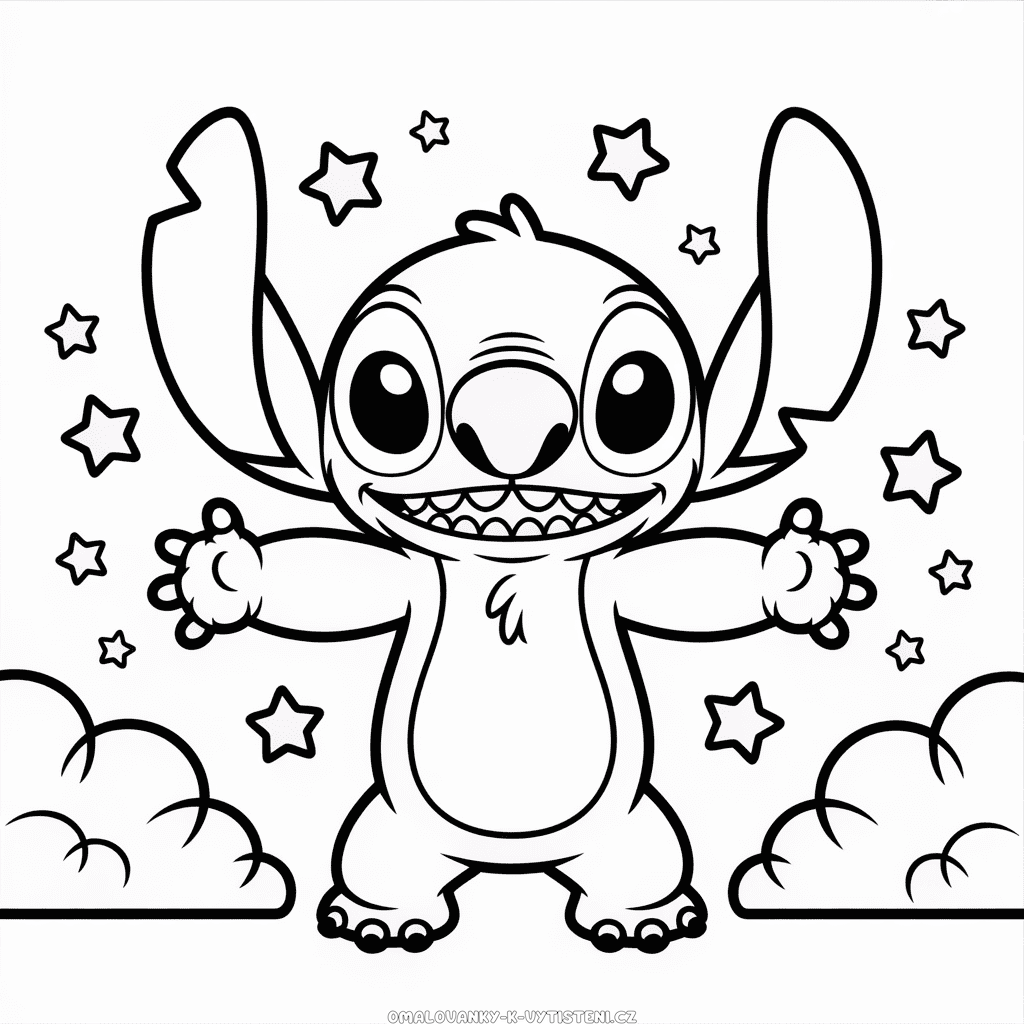 Černobílý Stitch Omalovánka