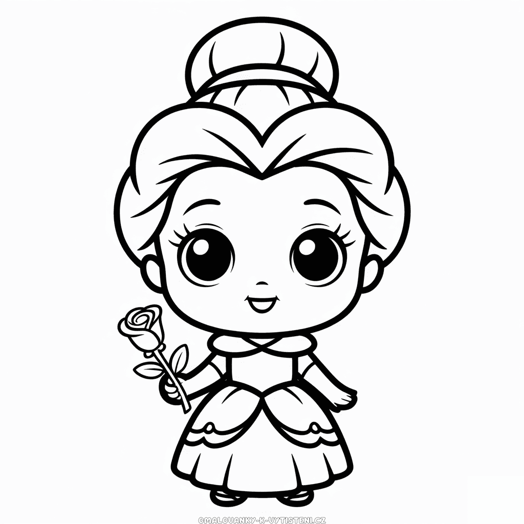 Chibi Disney Princezny Omalovánka
