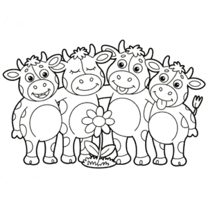 Čtyři krávy Omalovánka