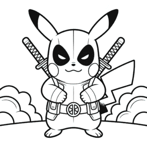 Deadpool Pikachu Omalovánka