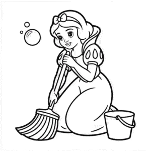 Disney Sněhurka Uklízí Omalovánka