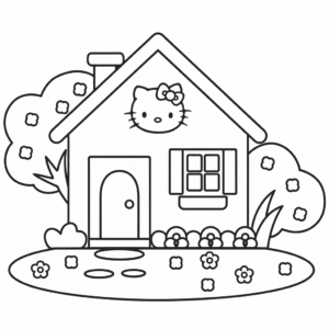 Dům Hello Kitty Omalovánka
