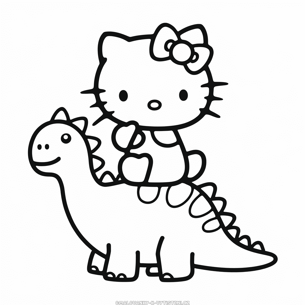 Hello Kitty a Dinosaur Omalovánka