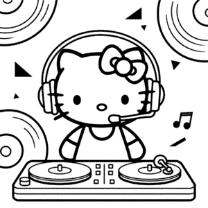 Hello Kitty DJ Omalovánka
