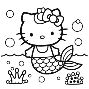 Hello Kitty Mořská Panna Omalovánka