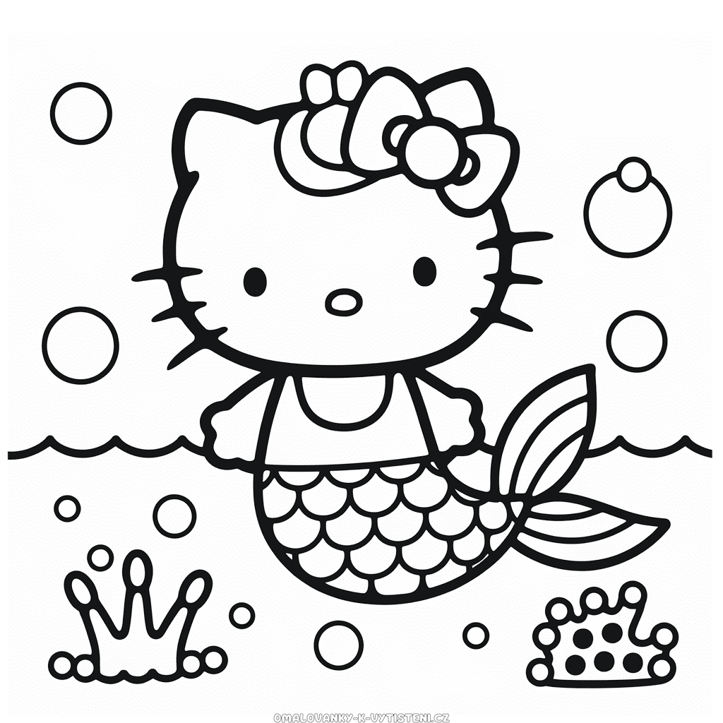 Hello Kitty Mořská Panna Omalovánka