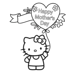 Hello Kitty šťastný Den matek Omalovánka