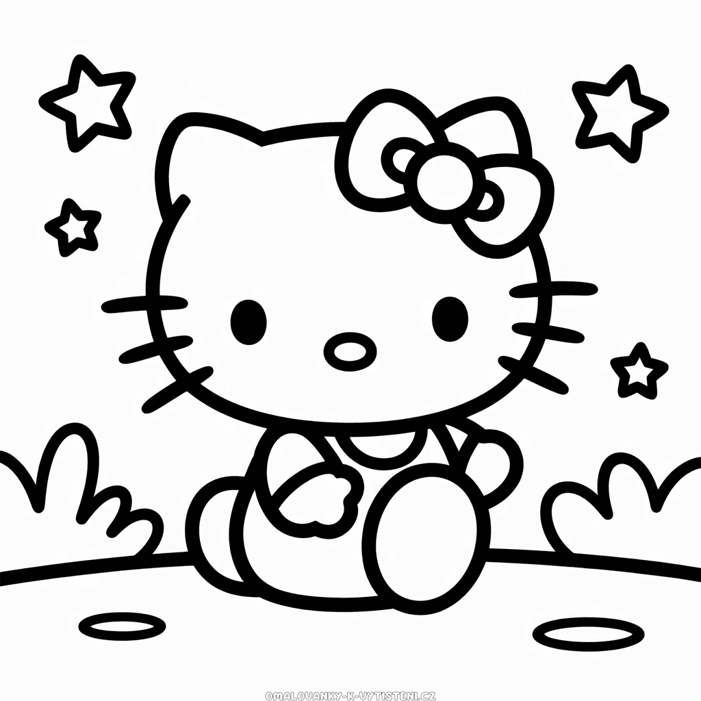 Jednoduchá Hello Kitty Omalovánka