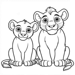 Kiara a Kovu Lví Král Omalovánka