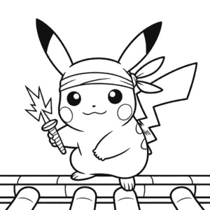 Ninja Pikachu Omalovánka