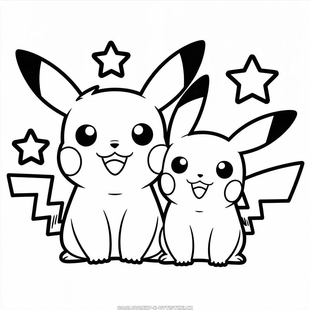 Pichu a Pikachu Omalovánka