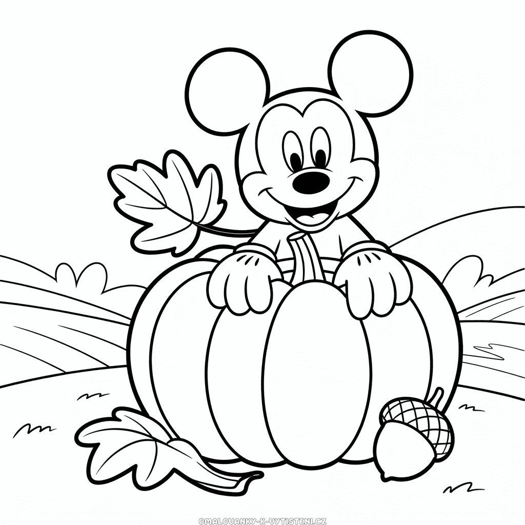 Podzimní Mickey Omalovánka