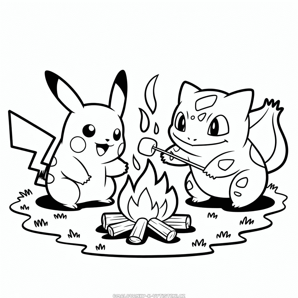 Pokémon Pikachu a přátelé Omalovánka