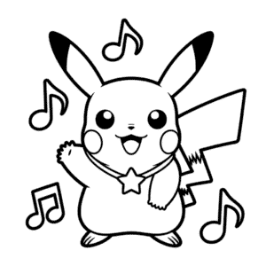 Pop Star Pikachu Omalovánka