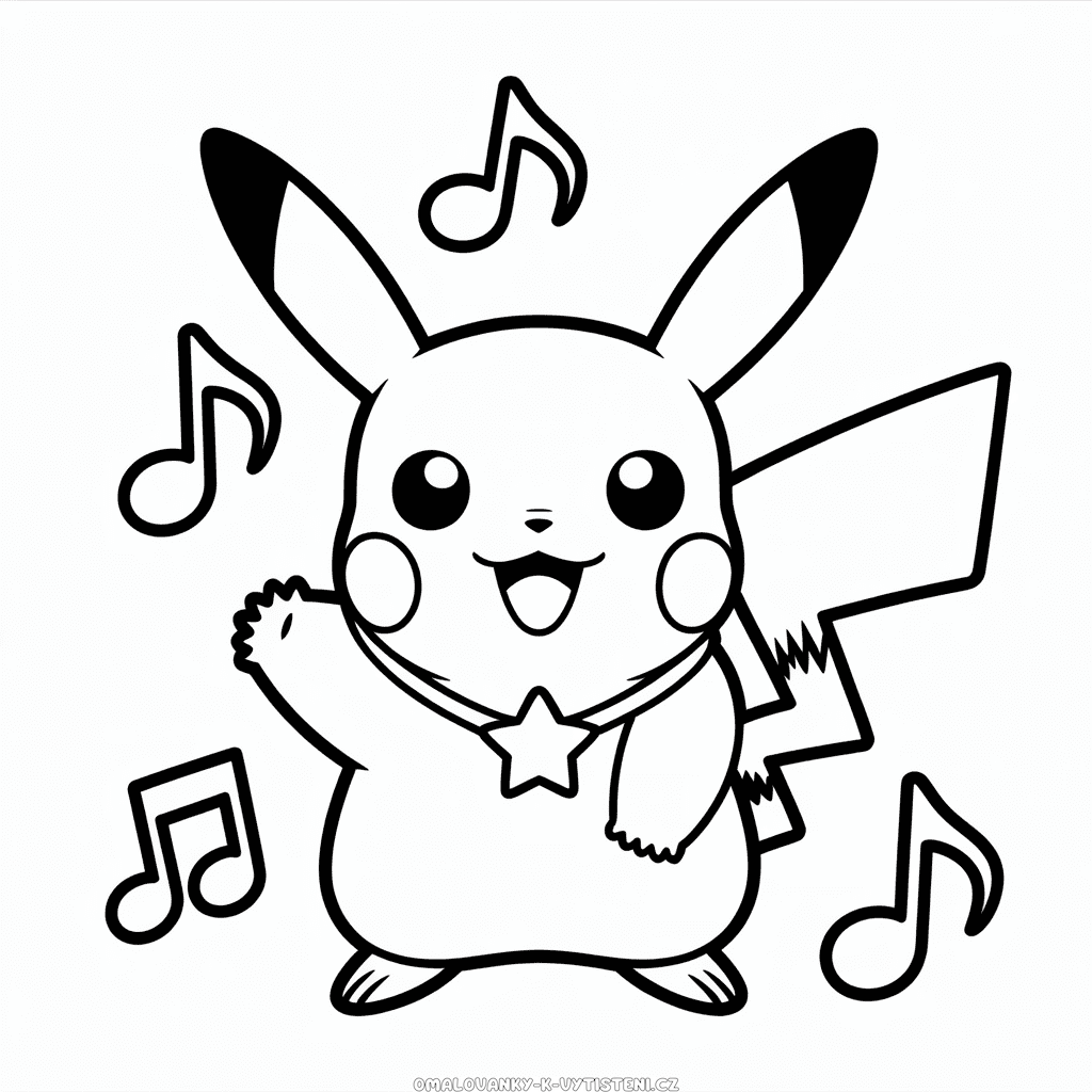 Pop Star Pikachu Omalovánka