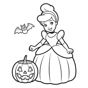 Popelka Halloween Omalovánka
