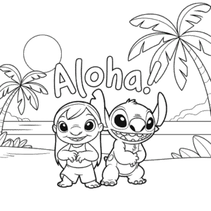Roztomilá Lilo a Stitch Omalovánka