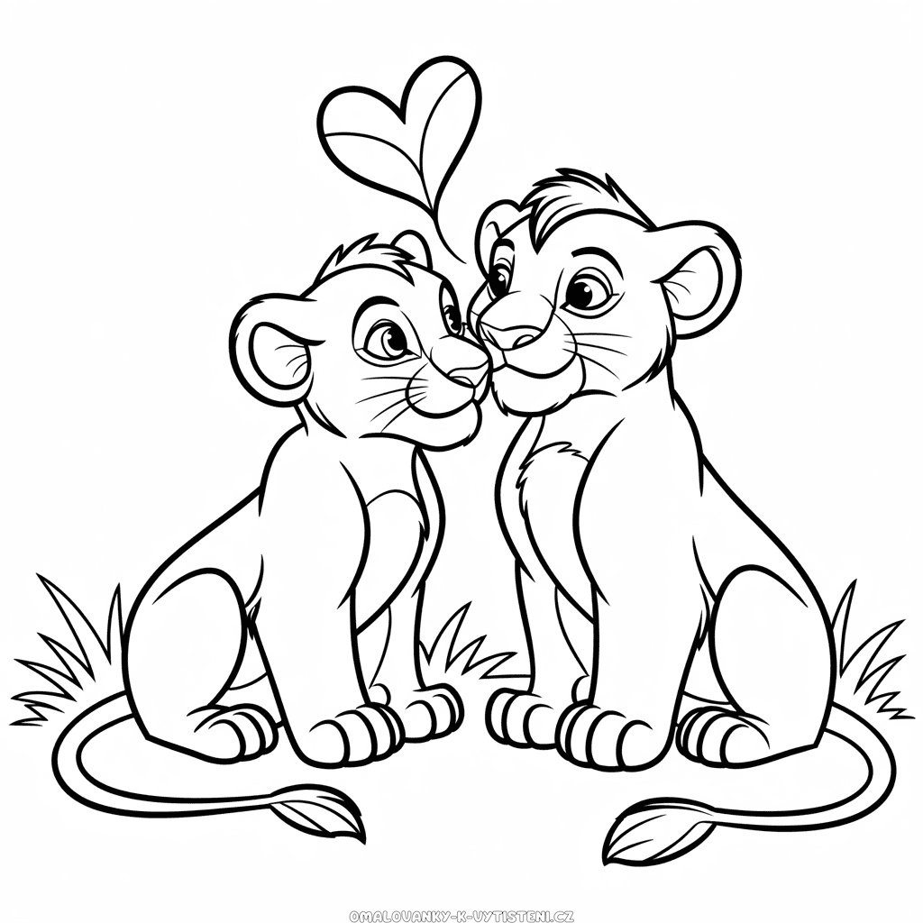 Simba a Nala Omalovánka