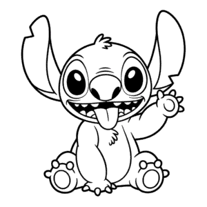 Šťastný Stitch Omalovánka