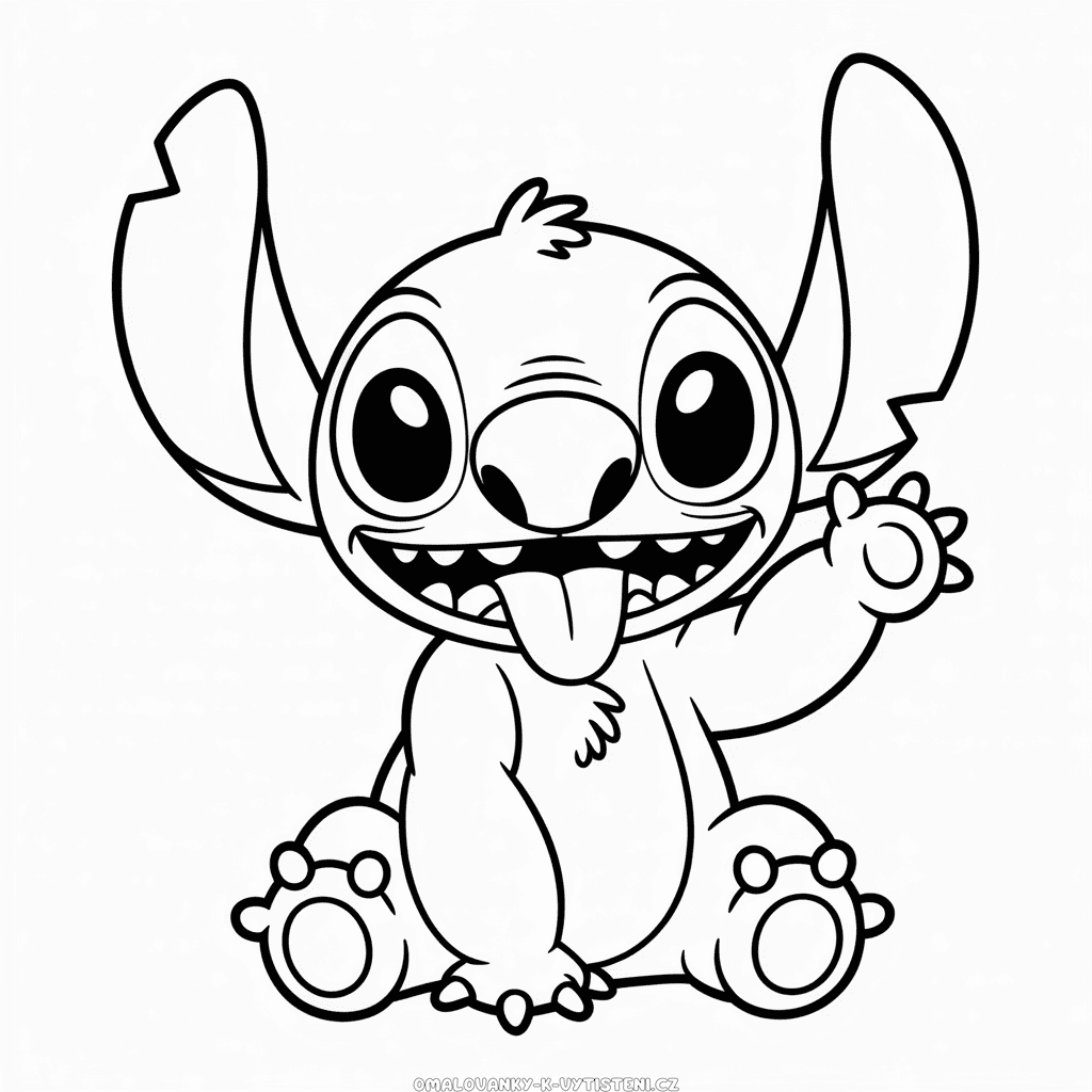 Šťastný Stitch Omalovánka