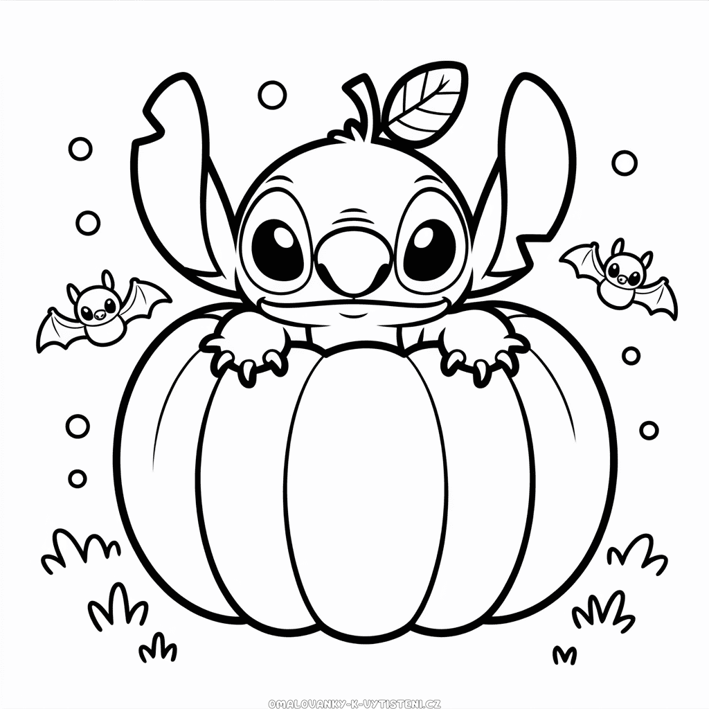 Stitch v dýni Omalovánka