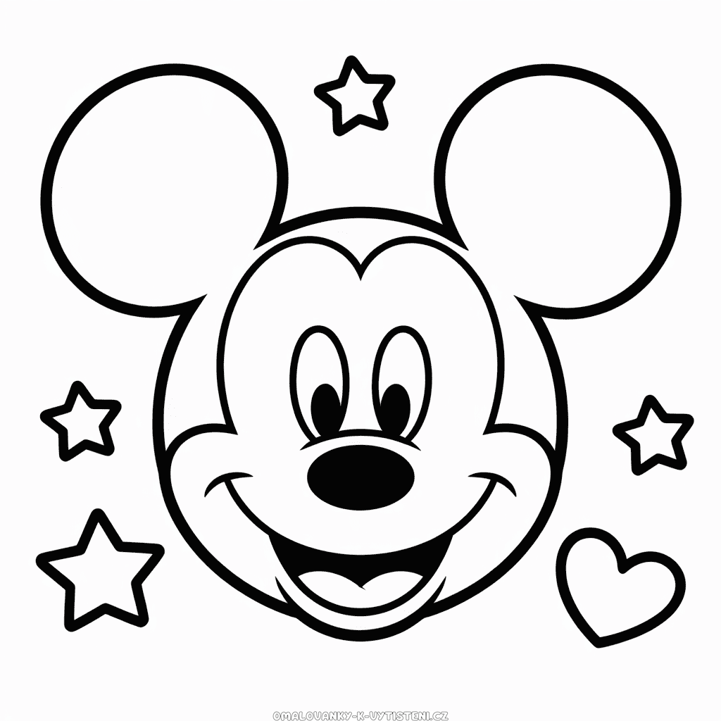 Tvář Myšáka Mickeyho Omalovánka