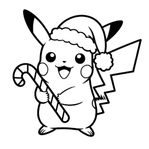 Vánoční Pikachu Omalovánka