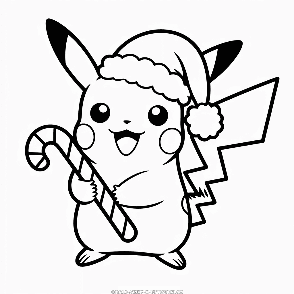 Vánoční Pikachu Omalovánka