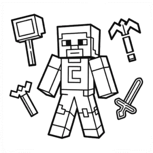 Craftee Minecraft Omalovánka
