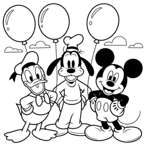 Donald Goofy Mickey Omalovánka