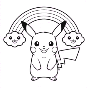 Duha Pikachu Omalovánka