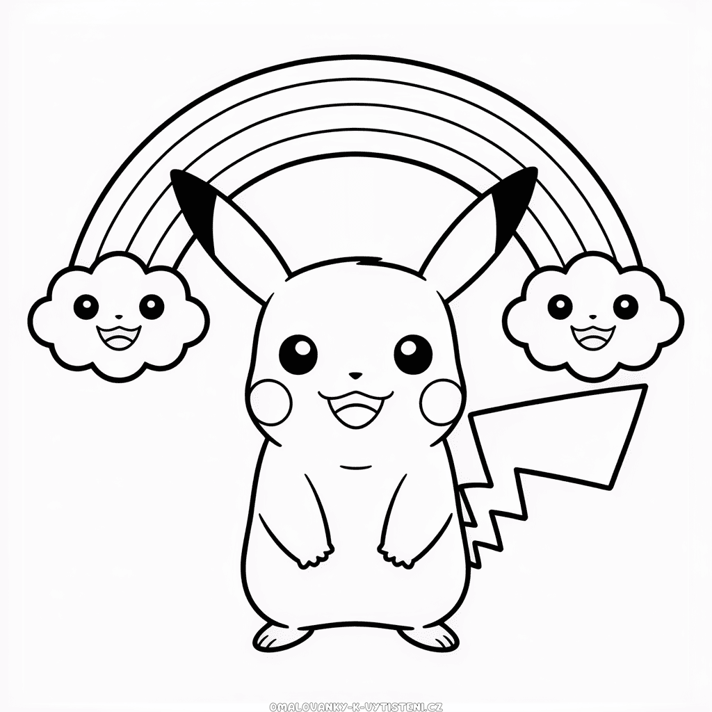 Duha Pikachu Omalovánka