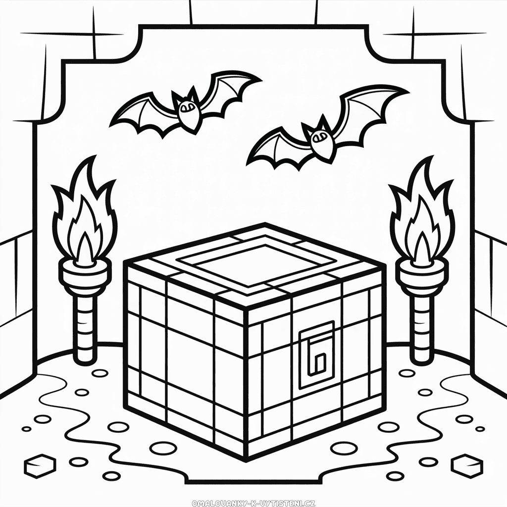 Dungeon Minecraft Omalovánka