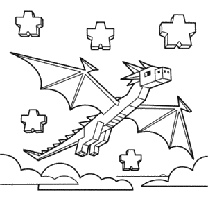 Ender Dragon Minecraft Omalovánka