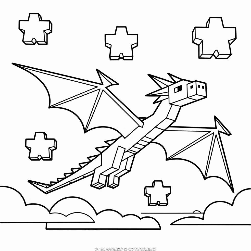 Ender Dragon Minecraft Omalovánka