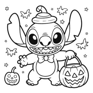 Halloween se Stitchem Omalovánka